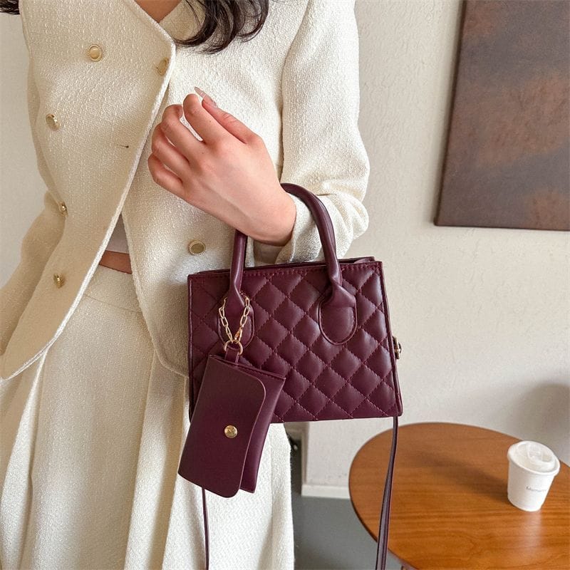 SQUARE PATTERNED SLING BAG
