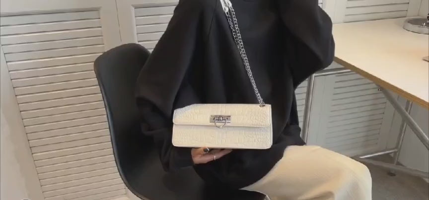 CROCODILE PATTERN SMALL SQUARE BAG