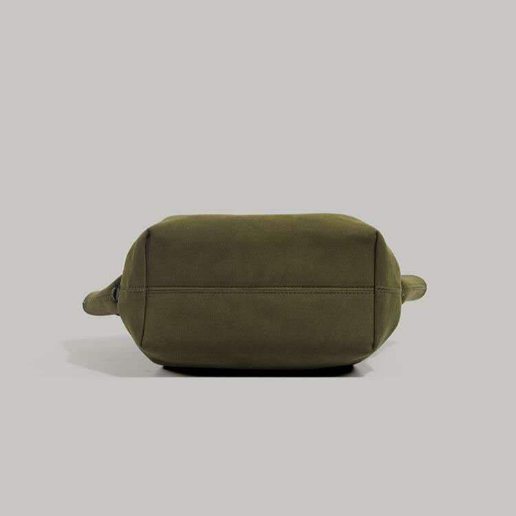 OLIVE GREEN SUEDE TOTE BAG