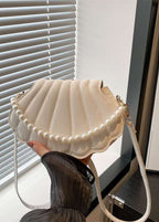 ELEGANT PEARL CHAIN SHELL BAG