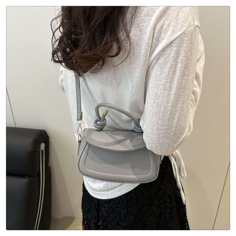 TEXTURED SOLID COLOUR ONE-SHOULDER CROSSBODY BAG