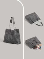 SPLASHED GRAY LARGE CAPACITY TOTE BAG