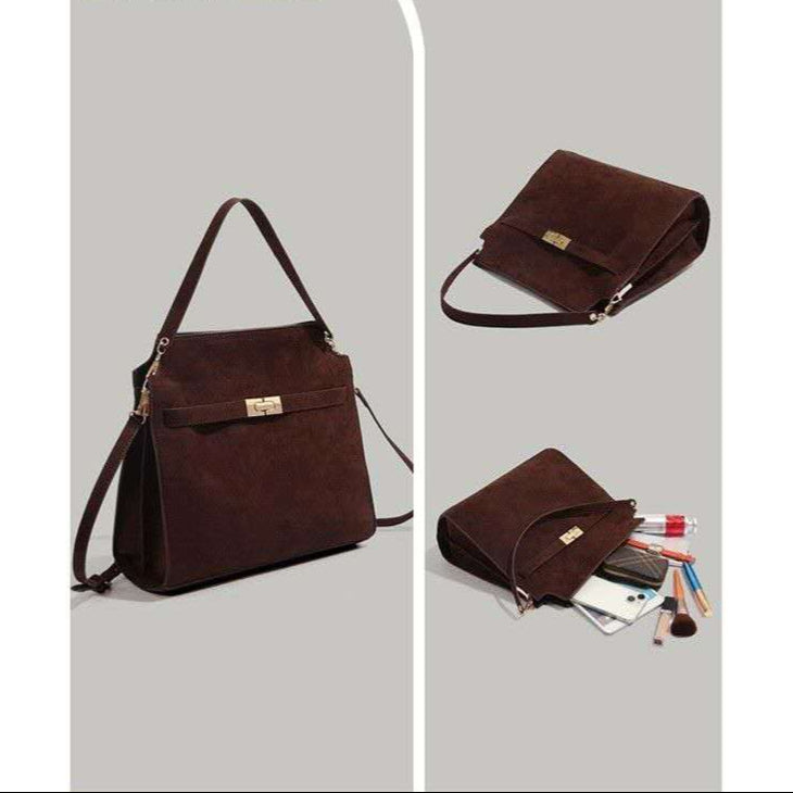 LARGE CAPACITY SUEDE KELLY TOTE BAG