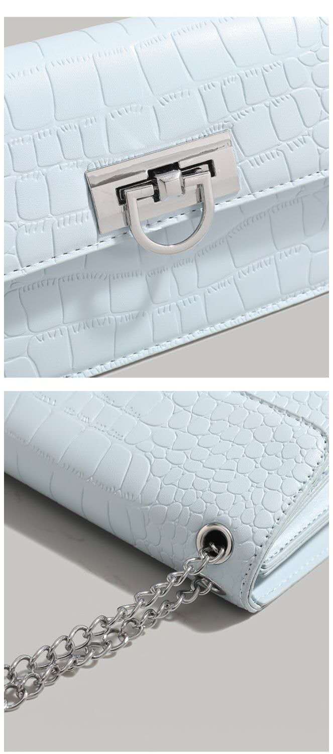 CROCODILE PATTERN SMALL SQUARE BAG